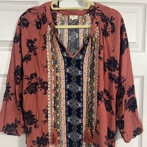Stitch Fix Mason & Belle Floral Bohemian Women's Top
